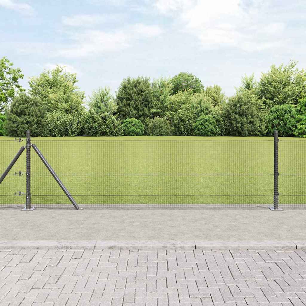 Welded Wire Fence with Concrete Base 50 x 0.4 m Grey Mesh
