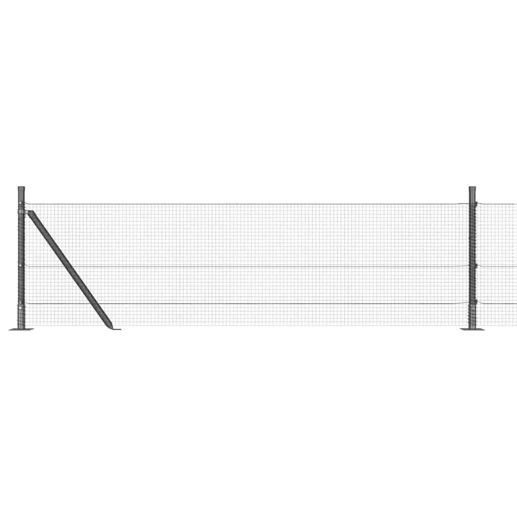Welded Wire Fence with Concrete Base 50 x 0.5 m Grey Mesh