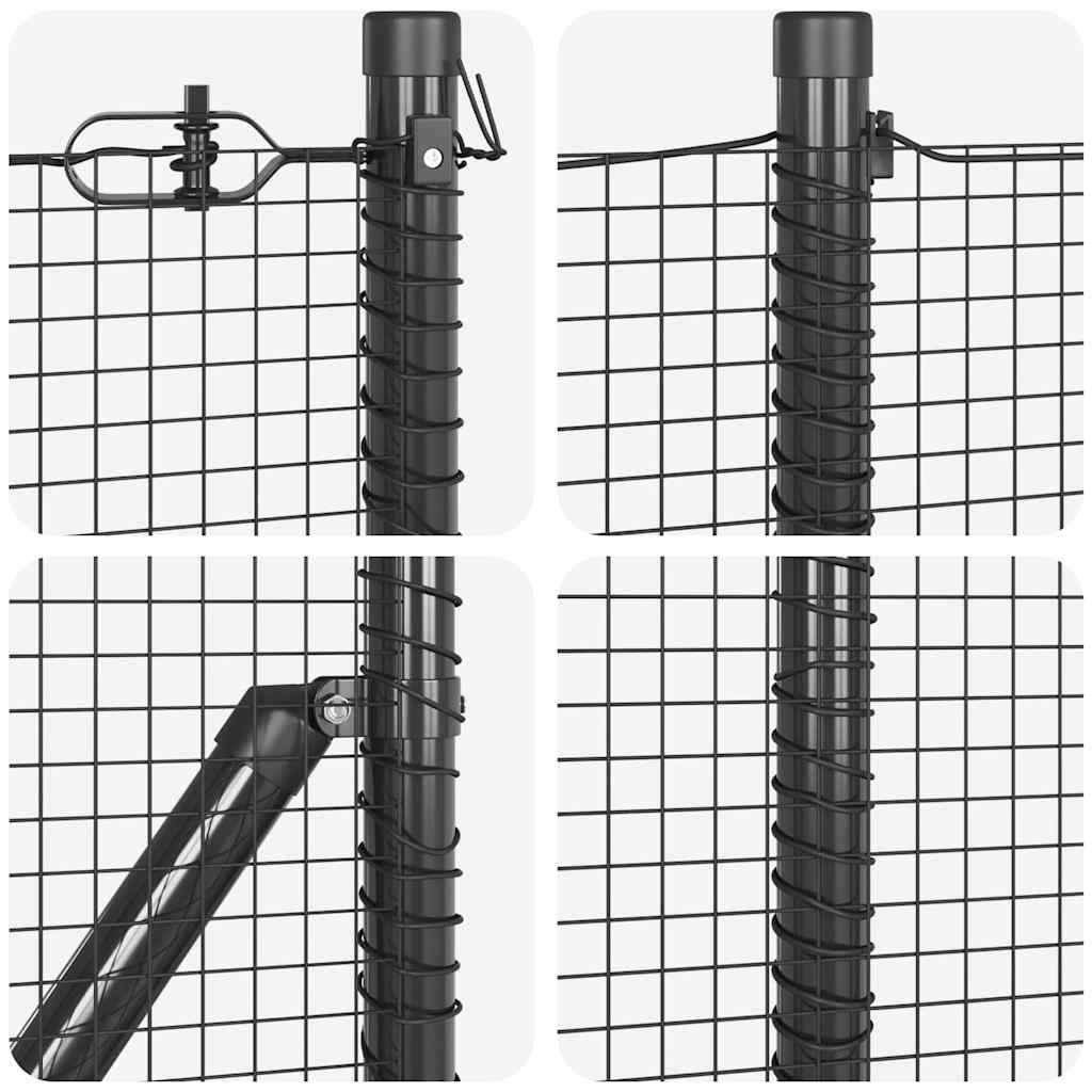 Welded Wire Fence with Concrete Base 50 x 1 m PVC-Coated Steel