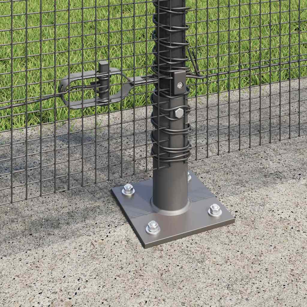 Welded Wire Fence with Concrete Base 50 x 1.2 m Grey Mesh