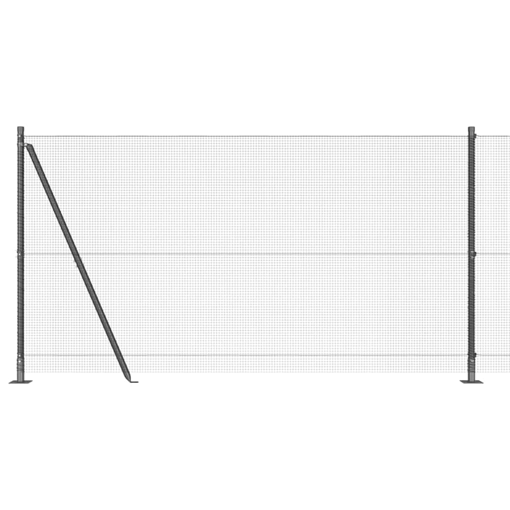 Welded Wire Fence with Concrete Base 50 x 1.2 m Grey Mesh