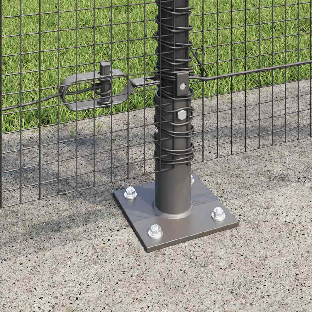Welded Wire Fence with Concrete Base 50 x 1.2 m Grey Mesh