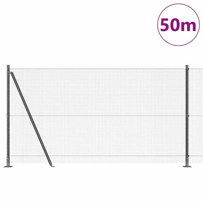 Welded Wire Fence with Concrete Base 50 x 1.2 m Grey Mesh