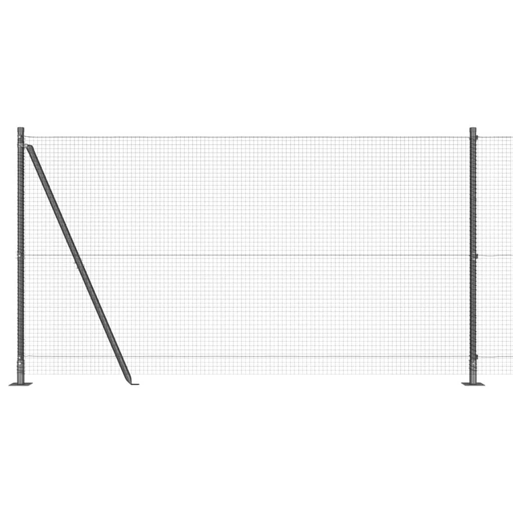 Welded Wire Fence with Concrete Base 50 x 1.2 m Grey Mesh