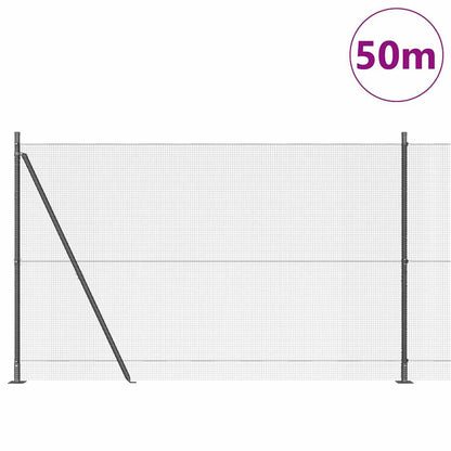 Welded Wire Fence with Concrete Base 50 x 1.4 m Grey Mesh