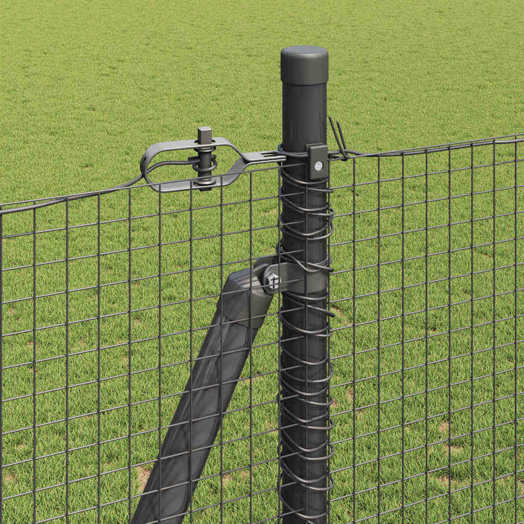 Welded Wire Fence with Concrete Base 50 x 1.4 m Grey Mesh