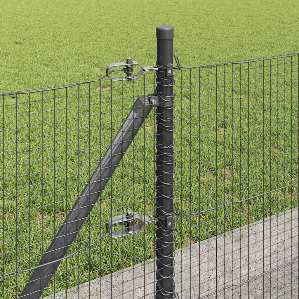 Welded Wire Fence with Concrete Base 100 x 0.4 m Grey Mesh