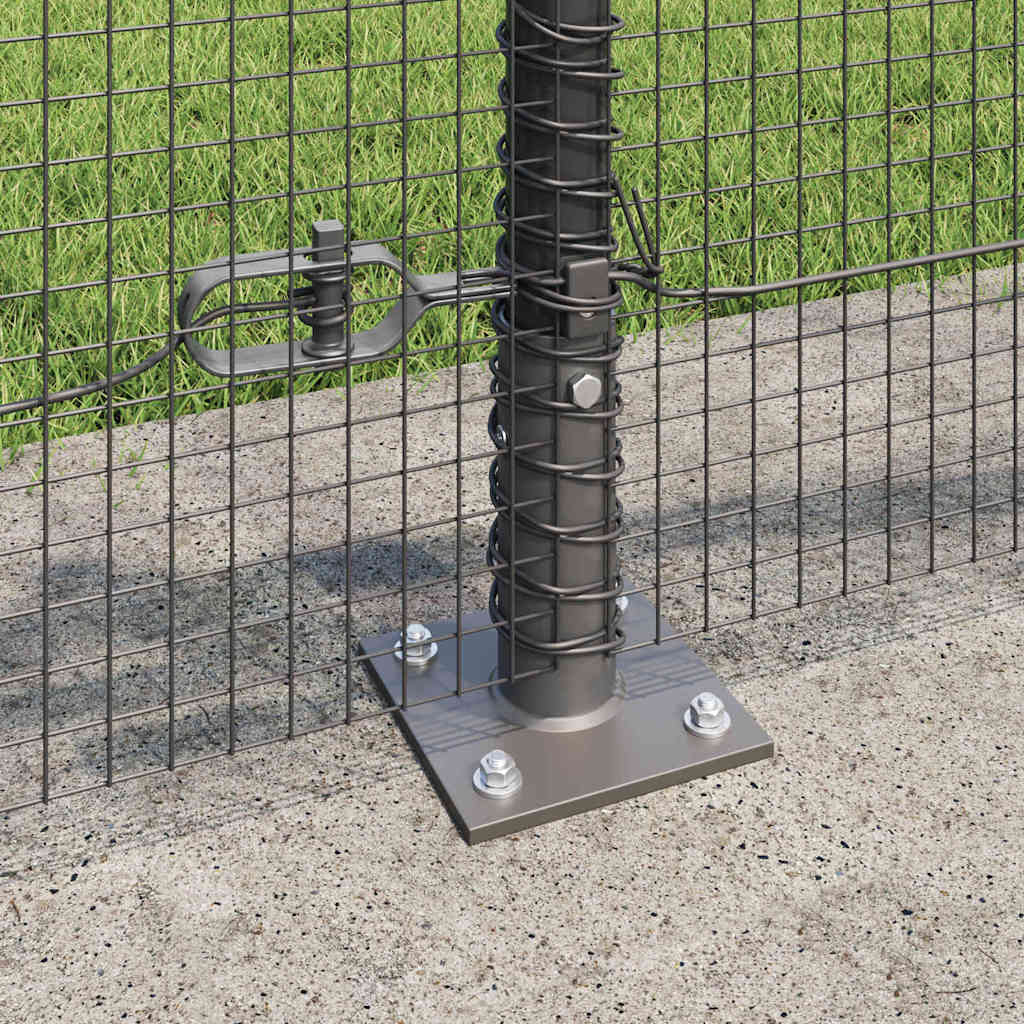 Welded Wire Fence with Concrete Base 100 x 0.5 m Grey Mesh