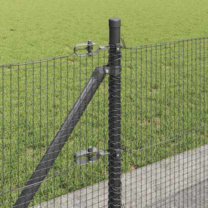 Welded Wire Fence with Concrete Base 100 x 0.5 m Grey Mesh