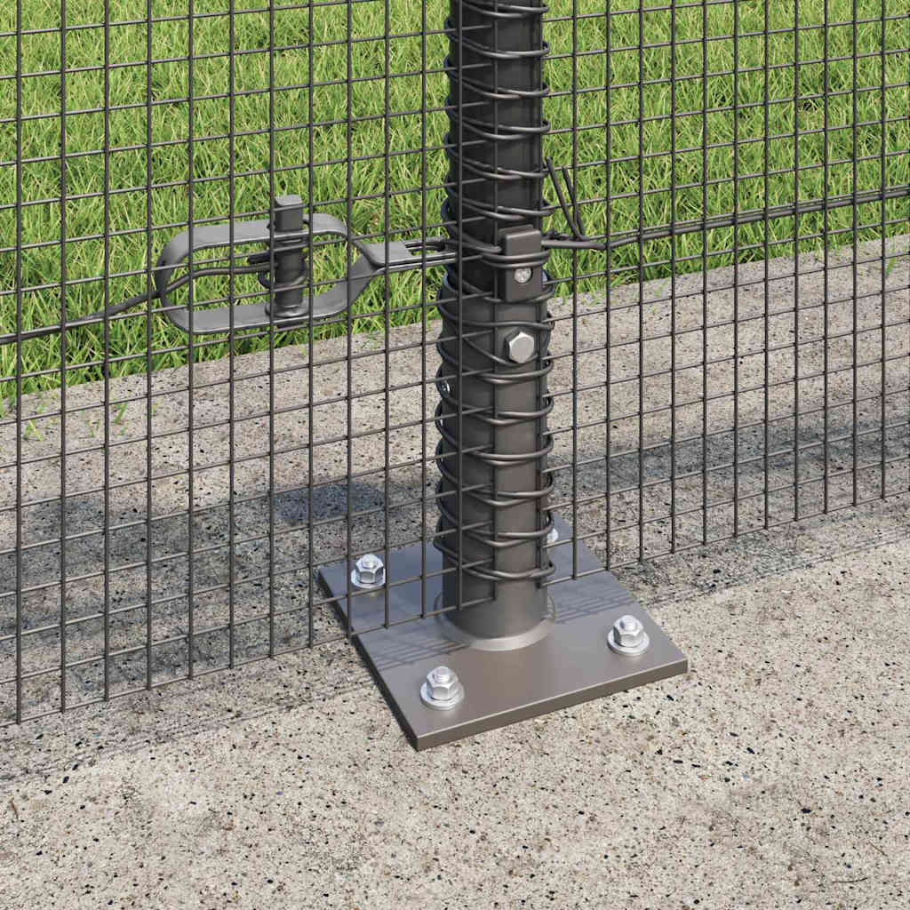 Welded Wire Fence with Concrete Base 100 x 0.6 m Grey Mesh