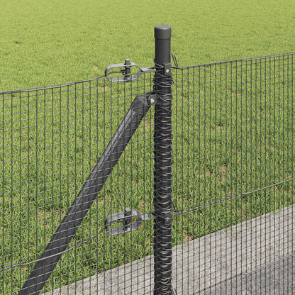 Welded Wire Fence with Concrete Base 100 x 0.6 m Grey Mesh