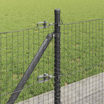 Welded Wire Fence with Concrete Base 100 x 0.6 m Grey Mesh