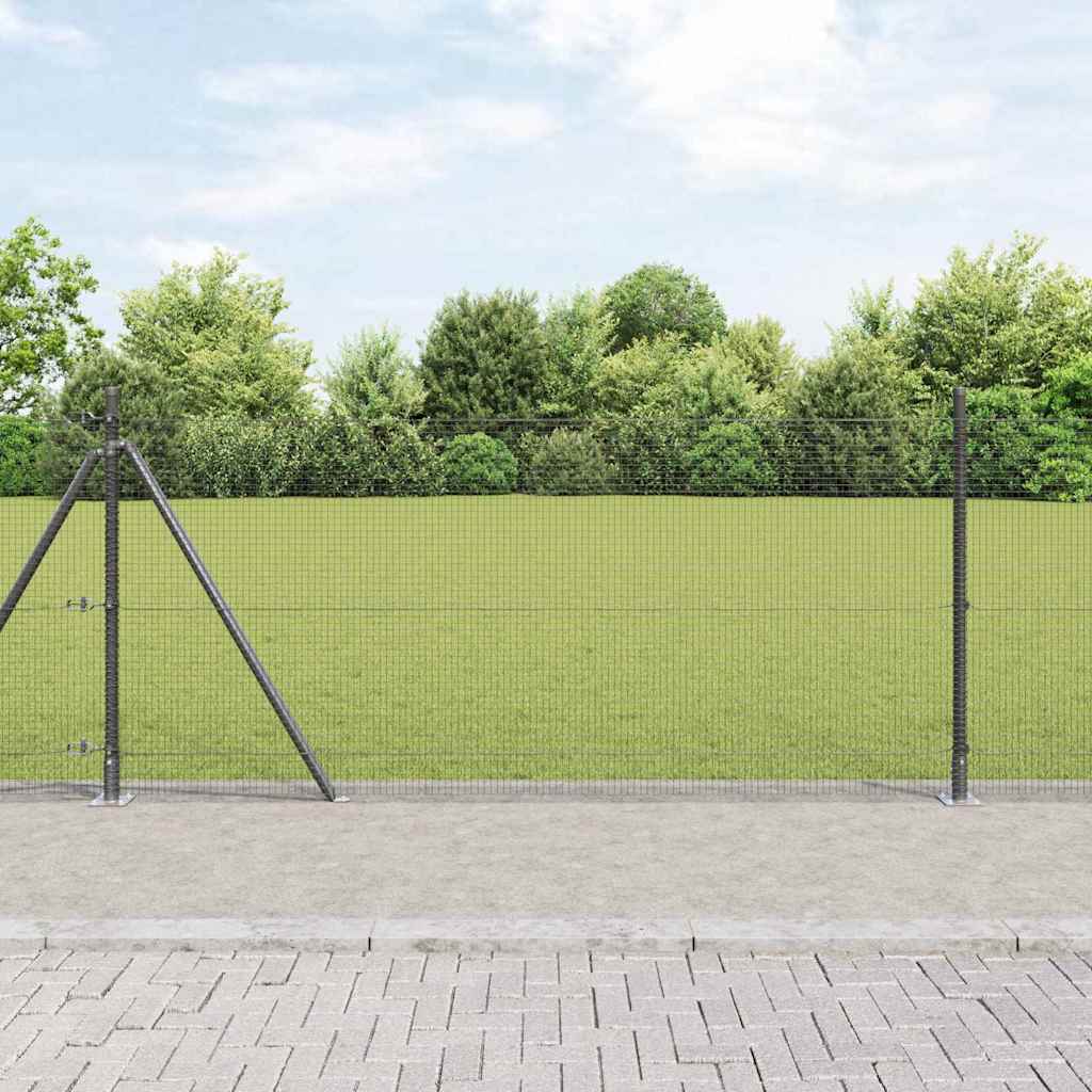 Welded Wire Fence with Concrete Base 100 x 1 m PVC-Coated Steel