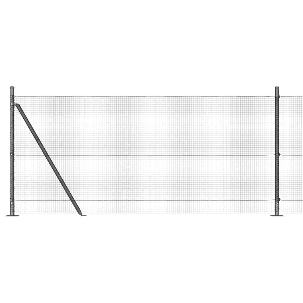 Welded Wire Fence with Concrete Base 100 x 1 m PVC-Coated Steel