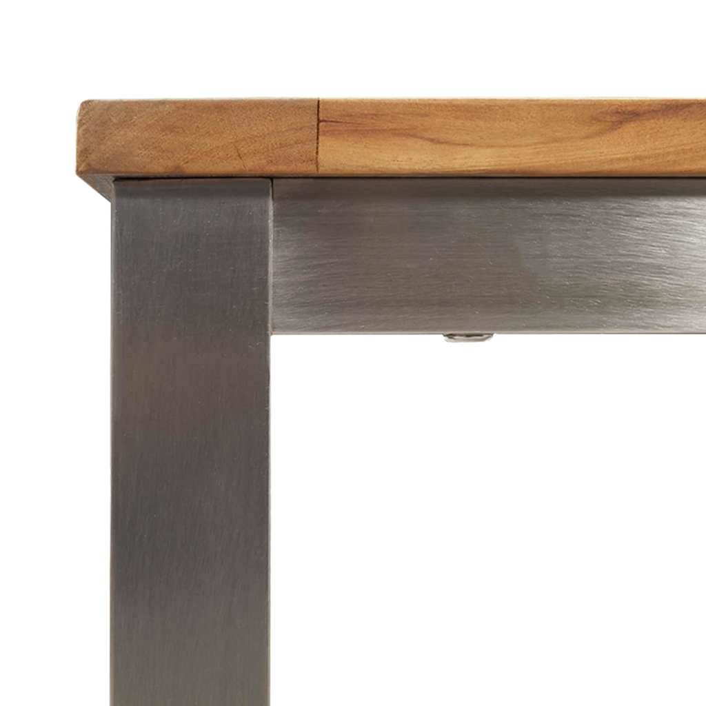 Dining Table 90x90x75 cm Solid Acacia Wood and Stainless Steel