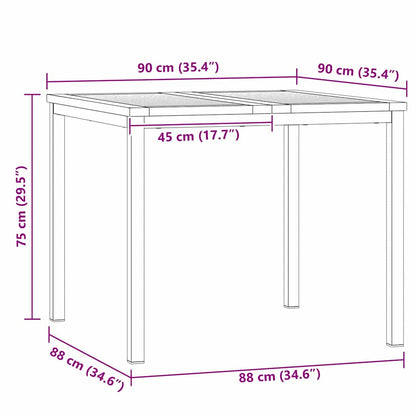 Dining Table 90x90x75 cm Solid Acacia Wood and Stainless Steel