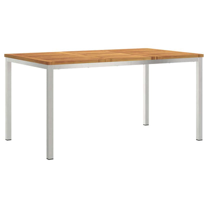 Dining Table 150x90x75 cm Solid Acacia Wood and Stainless Steel