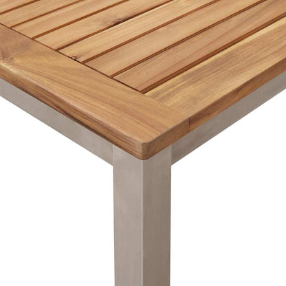 Dining Table 150x90x75 cm Solid Teak Wood and Stainless Steel
