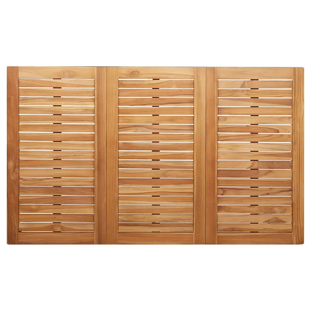 Dining Table 150x90x75 cm Solid Teak Wood and Stainless Steel