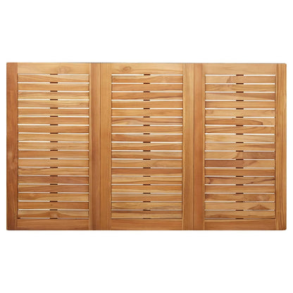 Dining Table 150x90x75 cm Solid Teak Wood and Stainless Steel