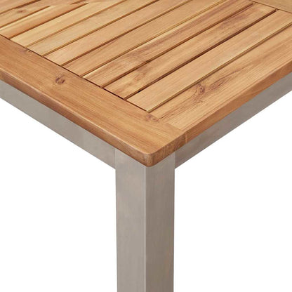 Dining Table 180x90x75 cm Solid Acacia Wood and Stainless Steel