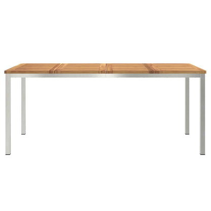 Dining Table 180x90x75 cm Solid Acacia Wood and Stainless Steel