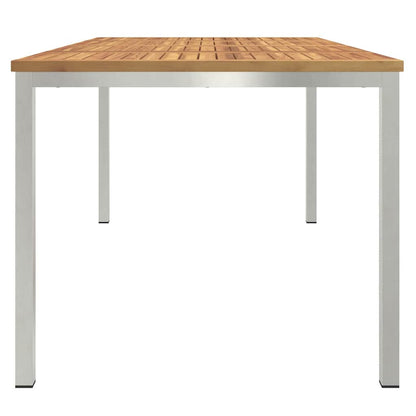Dining Table 180x90x75 cm Solid Acacia Wood and Stainless Steel