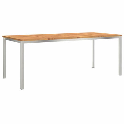 Dining Table 200x90x75 cm Solid Acacia Wood and Stainless Steel