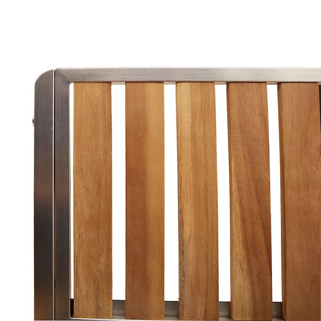 Garden Chair 4 pcs Solid Acacia Wood and Stainless Steel