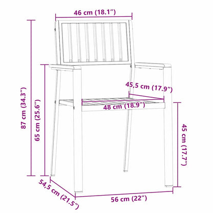 Garden Chair 4 pcs Solid Teak Wood and Stainless Steel