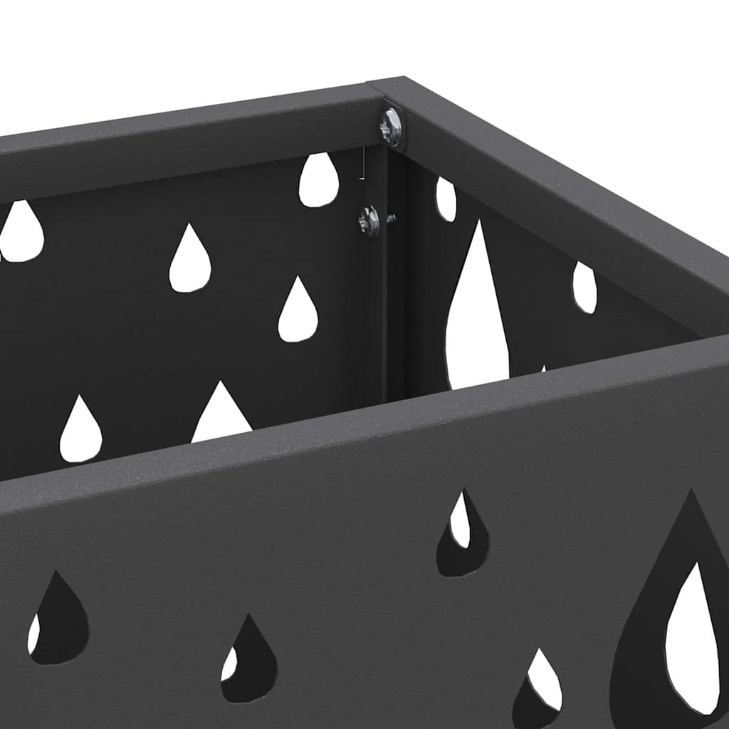 Rain Umbrella Stand Black 15.5 x 15.5 x 49 cm Steel