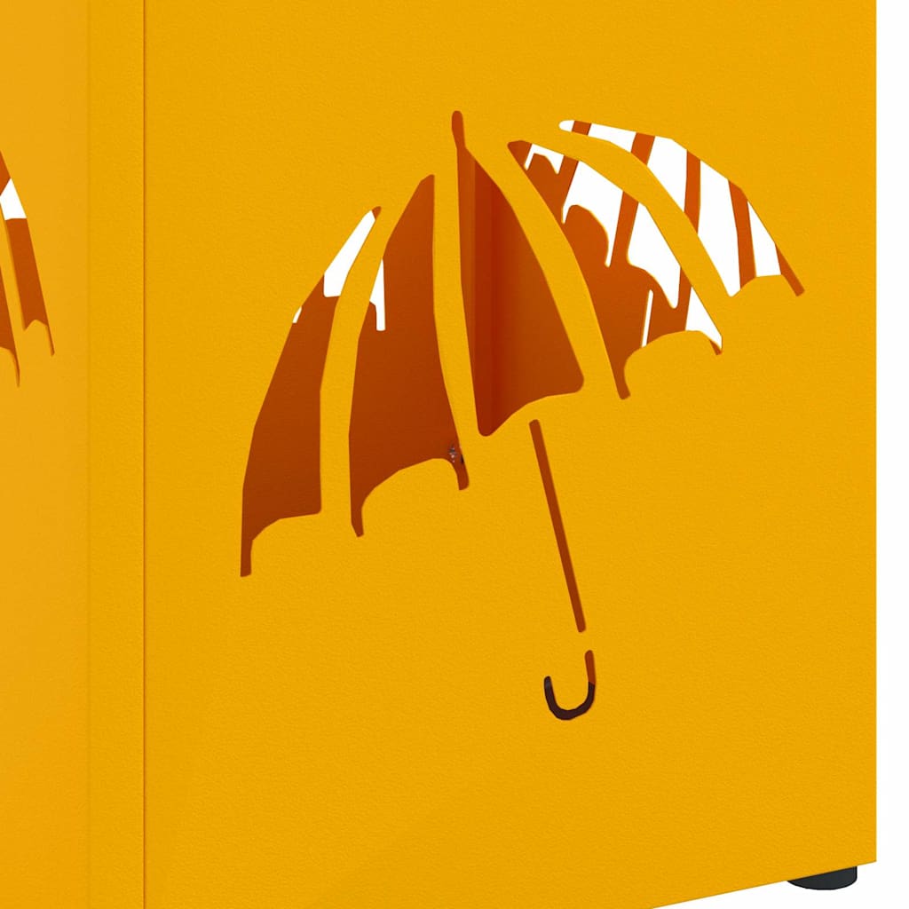 Rain Umbrella Stand Mustard 15.5 x 15.5 x 49 cm Steel