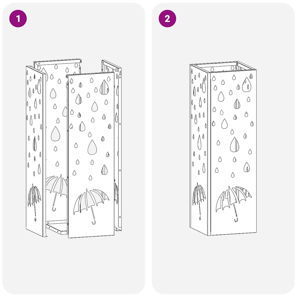 Rain Umbrella Stand Mustard 15.5 x 15.5 x 49 cm Steel