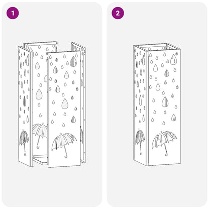 Rain Umbrella Stand Mustard 15.5 x 15.5 x 49 cm Steel
