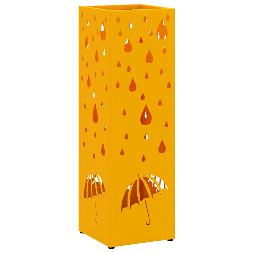 Rain Umbrella Stand Mustard 15.5 x 15.5 x 49 cm Steel