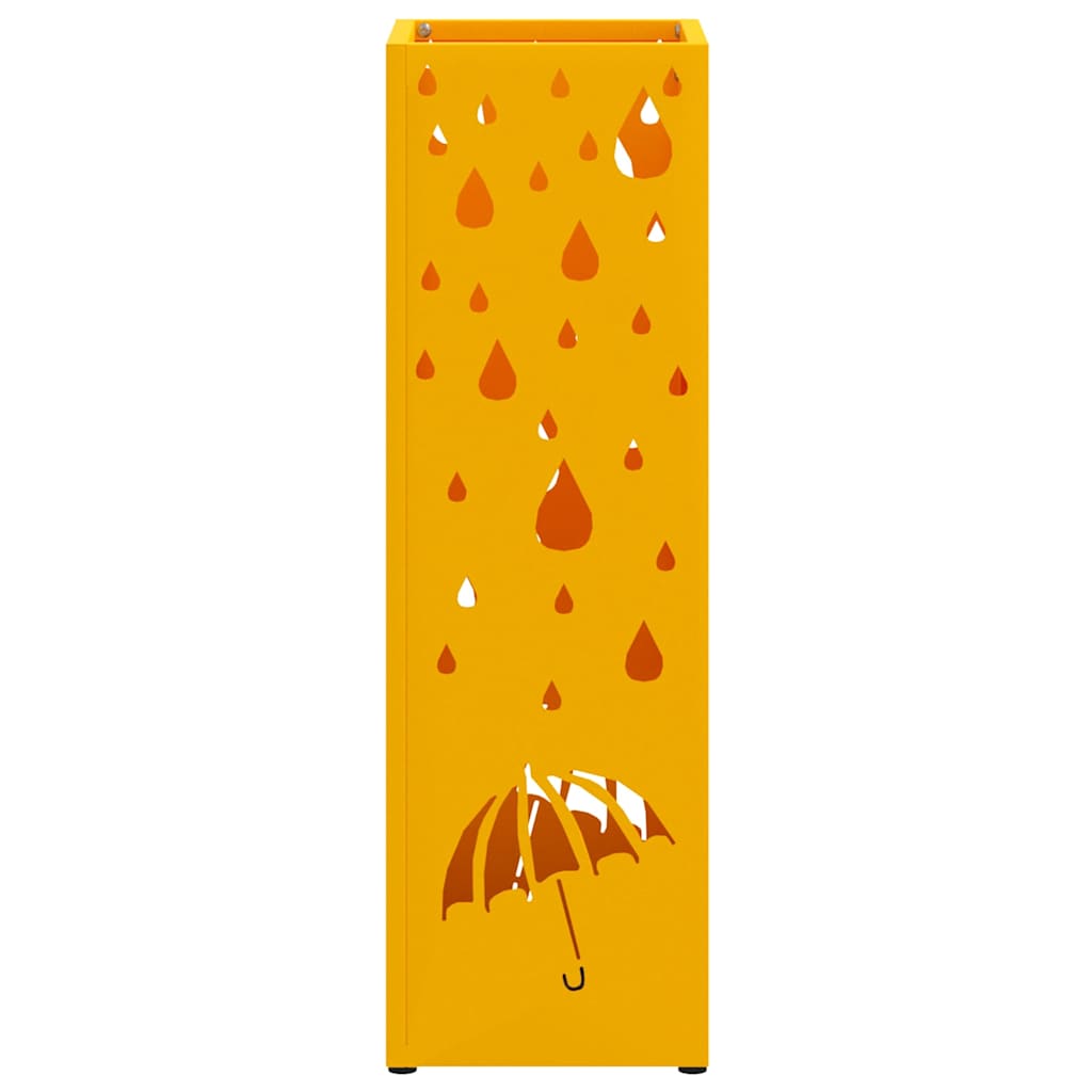 Rain Umbrella Stand Mustard 15.5 x 15.5 x 49 cm Steel