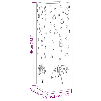 Rain Umbrella Stand Mustard 15.5 x 15.5 x 49 cm Steel