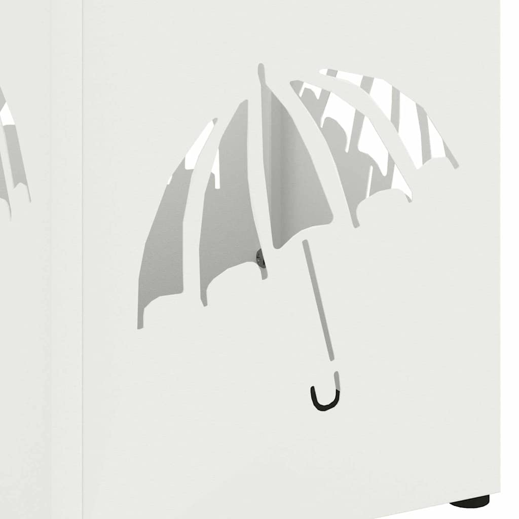 Rain Umbrella Stand White 15.5 x 15.5 x 49 cm Steel