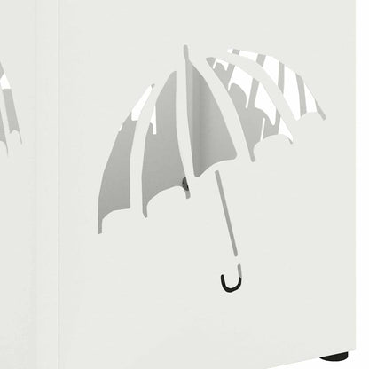 Rain Umbrella Stand White 15.5 x 15.5 x 49 cm Steel