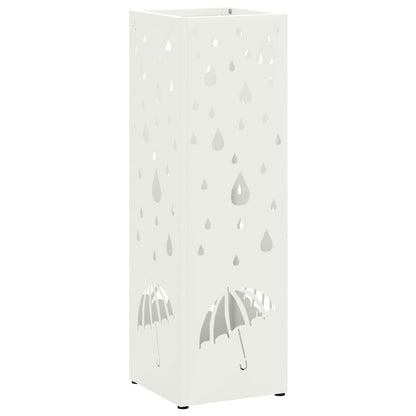 Rain Umbrella Stand White 15.5 x 15.5 x 49 cm Steel