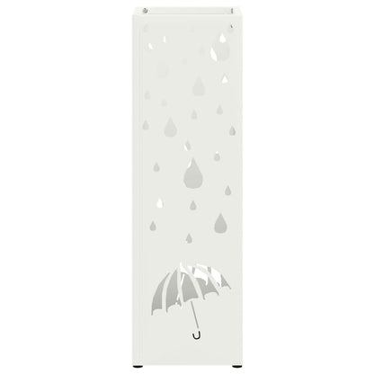 Rain Umbrella Stand White 15.5 x 15.5 x 49 cm Steel