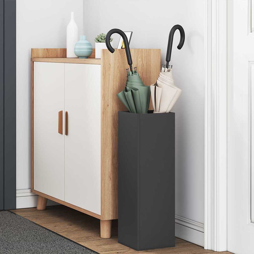 Rain Umbrella Stand Black 15.5 x 15.5 x 49 cm Steel