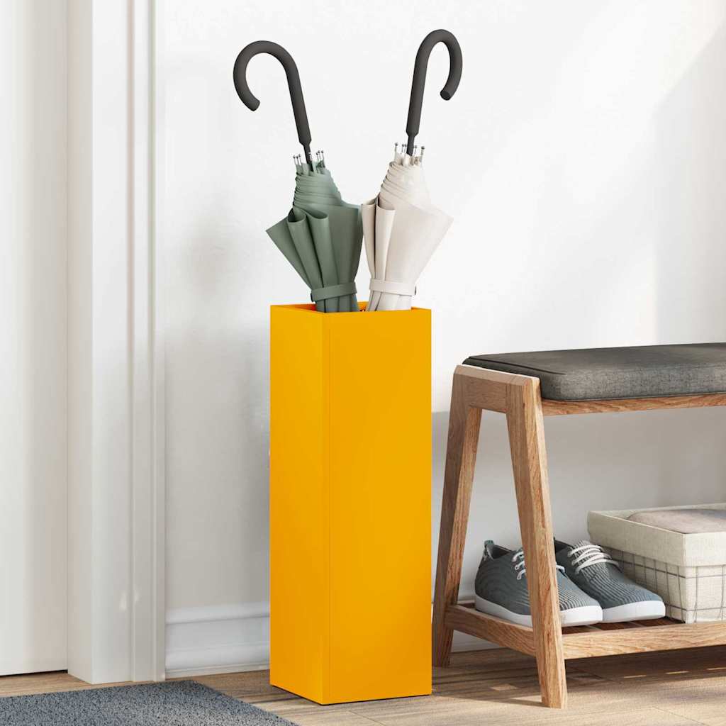 Rain Umbrella Stand Mustard 15.5 x 15.5 x 49 cm Steel