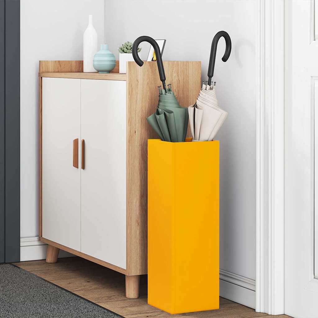 Rain Umbrella Stand Mustard 15.5 x 15.5 x 49 cm Steel