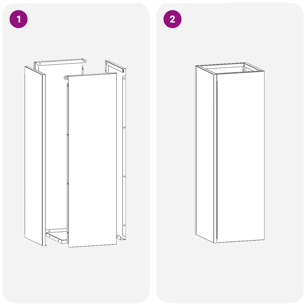 Rain Umbrella Stand White 15.5 x 15.5 x 49 cm Steel