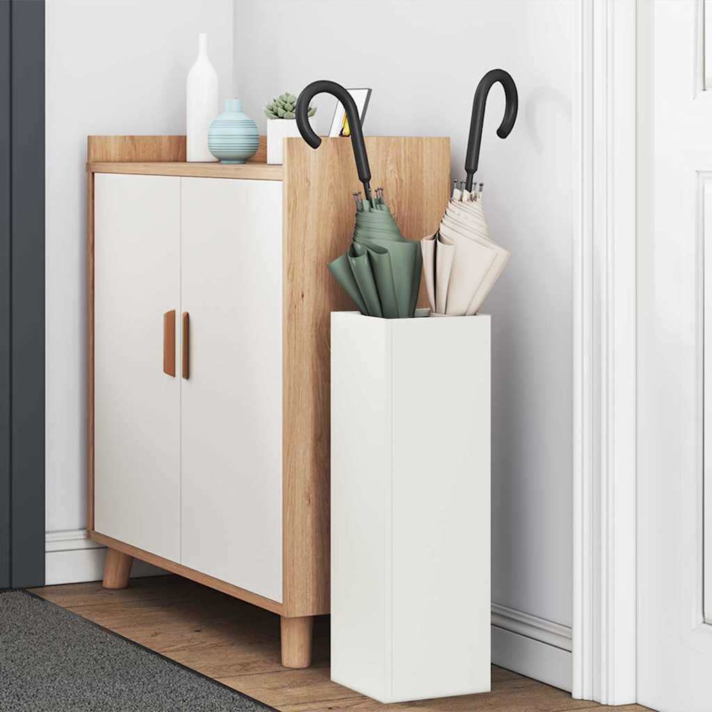 Rain Umbrella Stand White 15.5 x 15.5 x 49 cm Steel