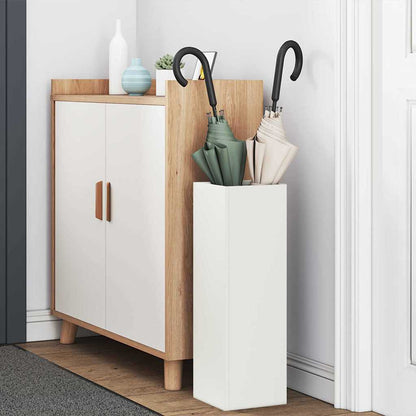Rain Umbrella Stand White 15.5 x 15.5 x 49 cm Steel