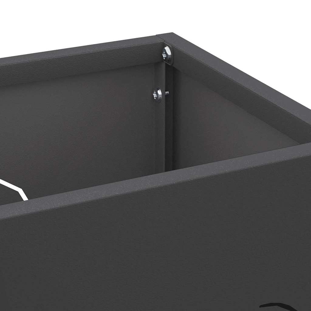 Rain Umbrella Stand Black 15.5 x 15.5 x 49 cm Steel