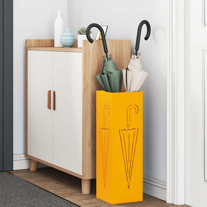 Rain Umbrella Stand Mustard 15.5 x 15.5 x 49 cm Steel