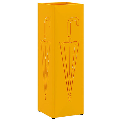 Rain Umbrella Stand Mustard 15.5 x 15.5 x 49 cm Steel